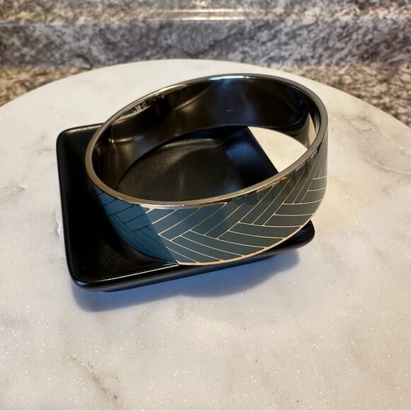 J. Crew - Chevron Enameled Gray Bangle - Picture 9 of 9